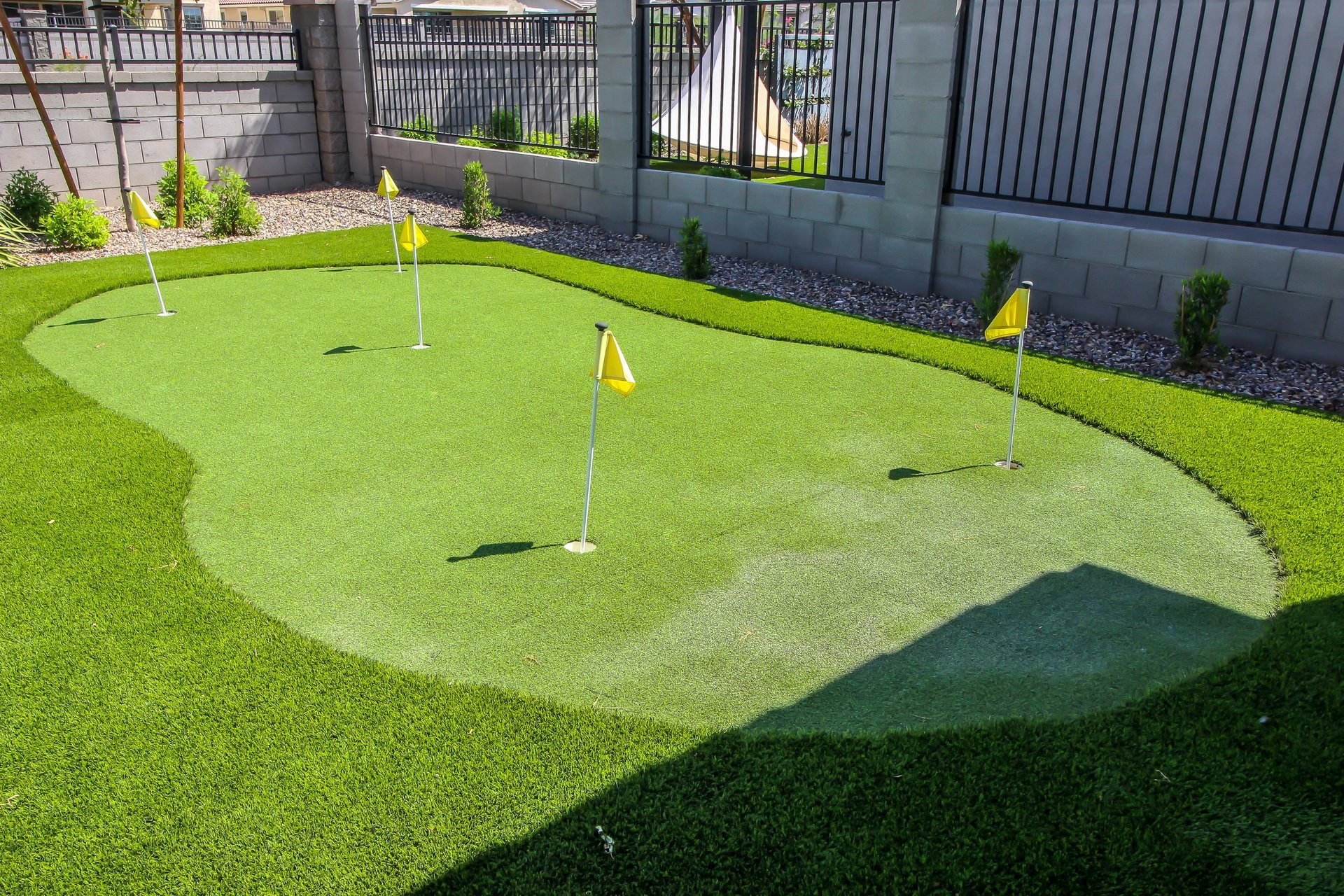 Rear Yard Putting Green With Five Holes