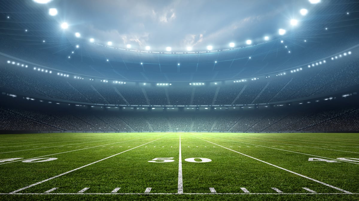 An imaginary stadium is modelled and rendered